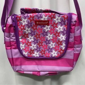 American Girl Star lunch tote insulated pink purple zip carry handle strap